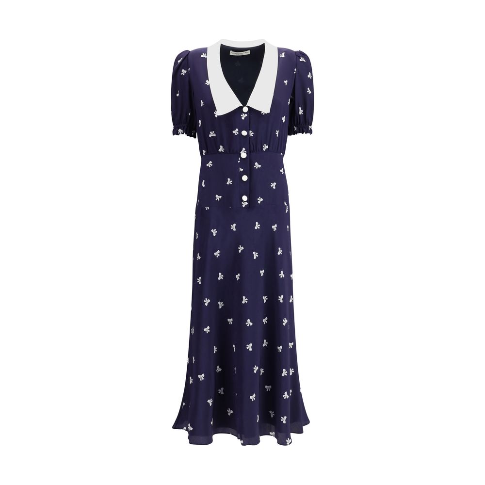 Alessandra Rich Blue Silk Casual Dress | Regal Royce