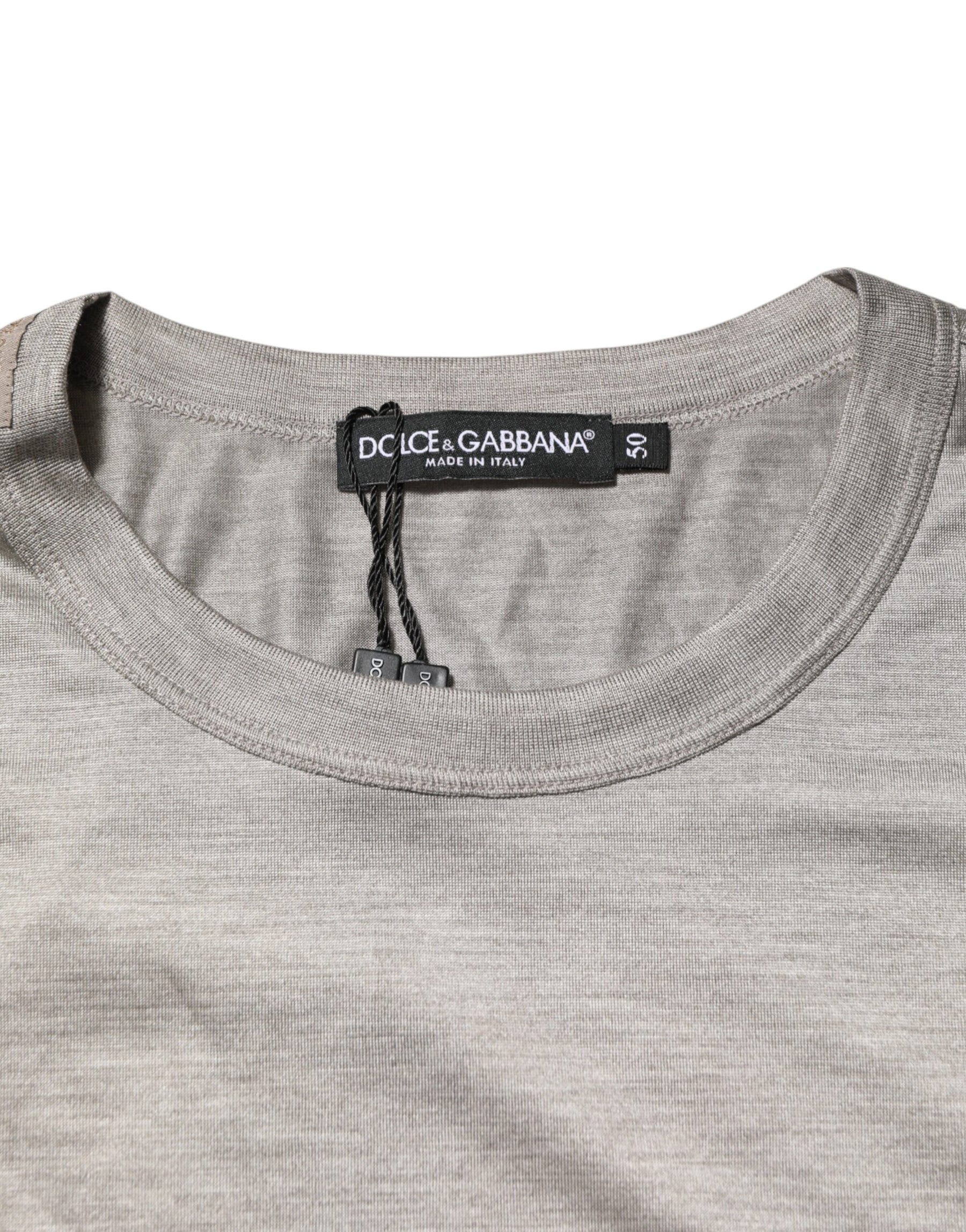 Dolce & Gabbana Beige Hazelnut Cotton Shortsleeve Shirt T-shirt | Regal Royce