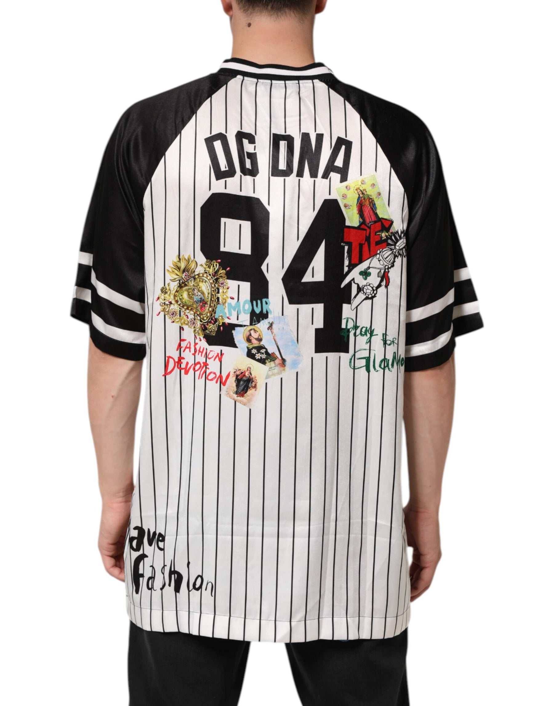 Dolce & Gabbana Tradizione Graffiti Print Oversized Men T-shirt | Regal Royce