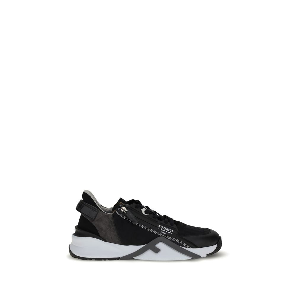 Fendi Gray Calf Leather Bos Taurus Athletic Sneakers | Regal Royce