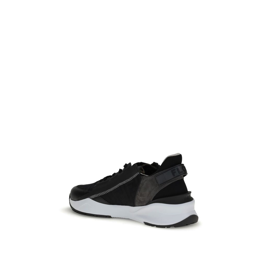 Fendi Gray Calf Leather Bos Taurus Athletic Sneakers | Regal Royce