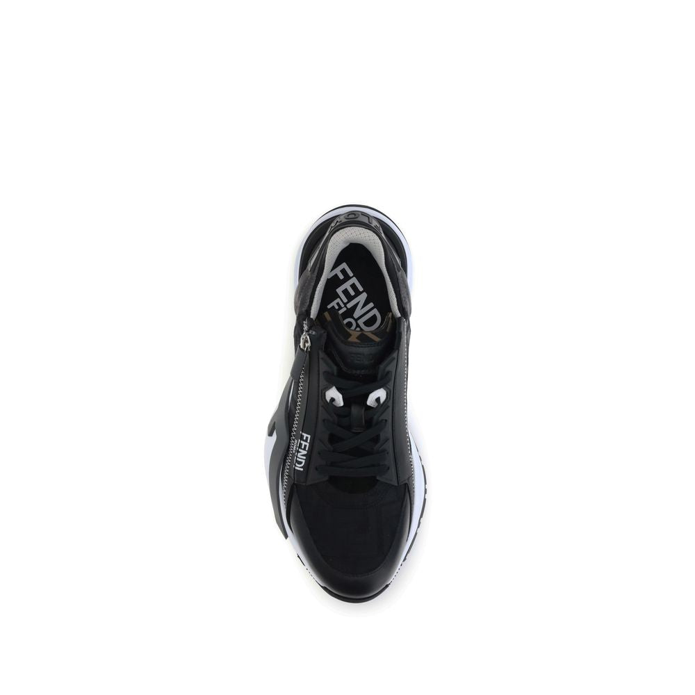Fendi Gray Calf Leather Bos Taurus Athletic Sneakers | Regal Royce