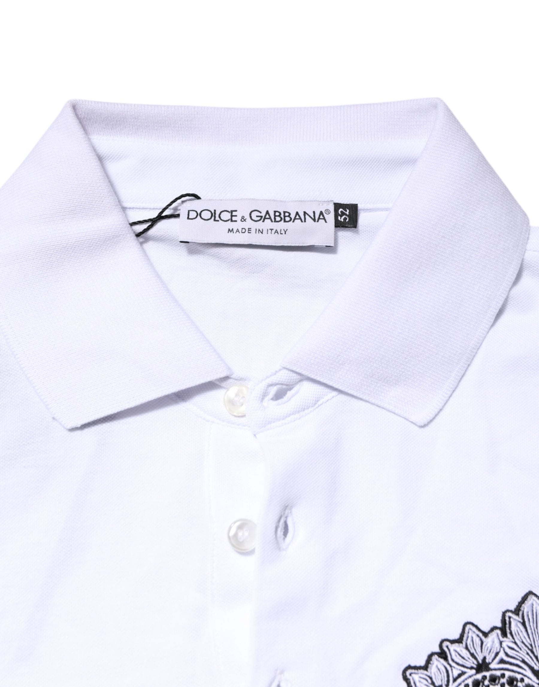 Dolce & Gabbana White Cotton DG Heart Logo Embroider T-shirt | Regal Royce
