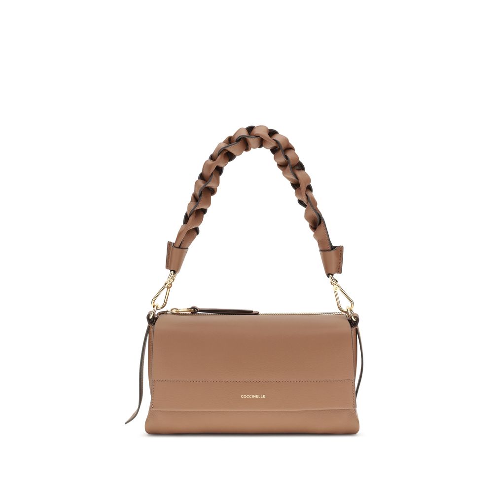 Coccinelle Beige Calf Leather Bos Taurus Shoulder Bag | Regal Royce
