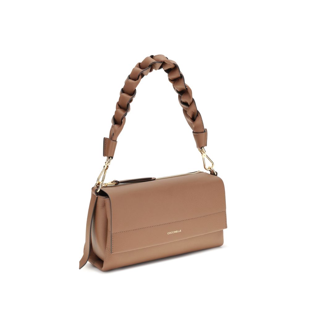 Coccinelle Beige Calf Leather Bos Taurus Shoulder Bag | Regal Royce