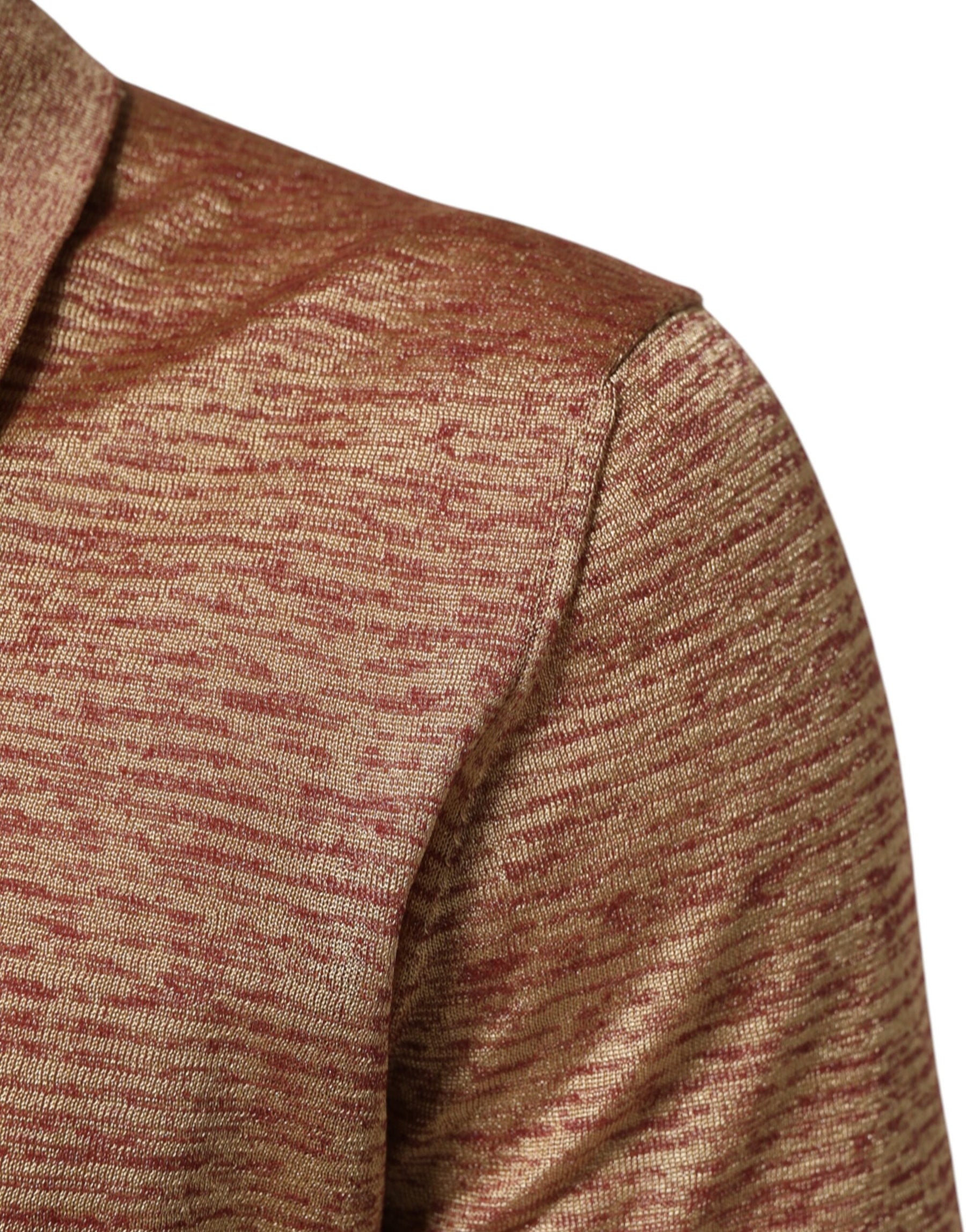 Dolce & Gabbana Brown Silk Textured Short Sleeve Polo T-shirt | Regal Royce