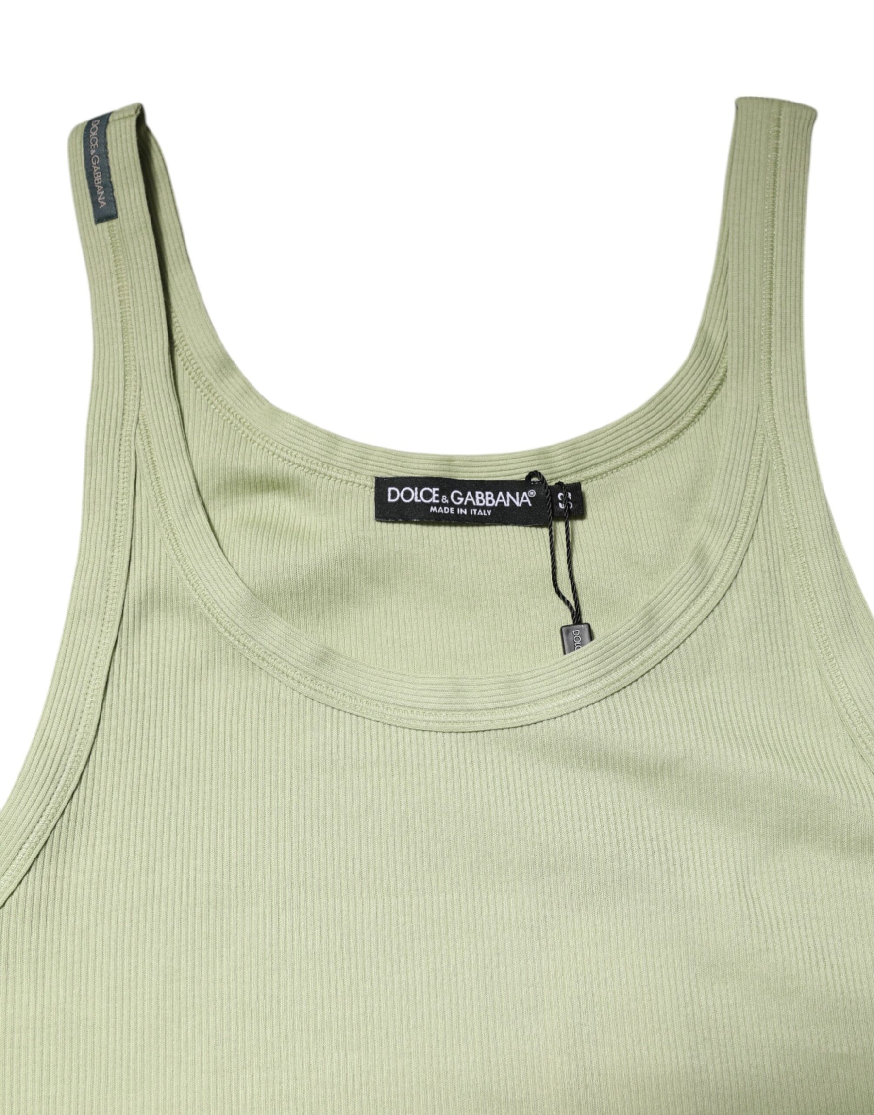 Dolce & Gabbana Light Green Tank Sleeveless Men Men T-shirt | Regal Royce