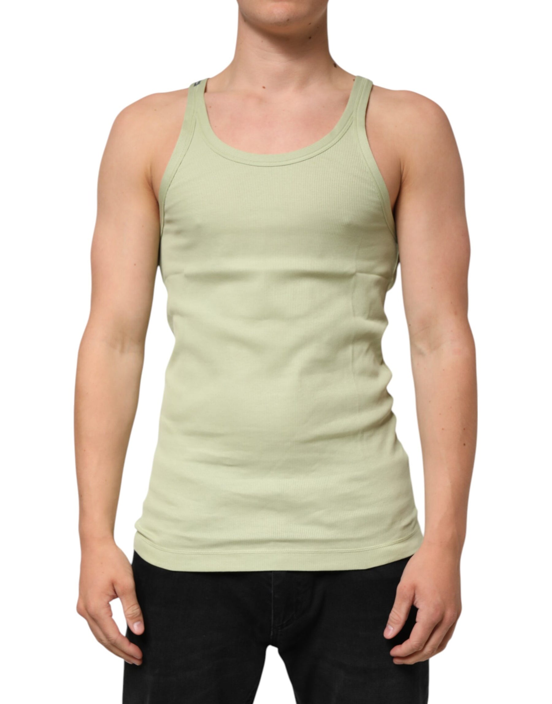 Dolce & Gabbana Light Green Tank Sleeveless Men Men T-shirt | Regal Royce