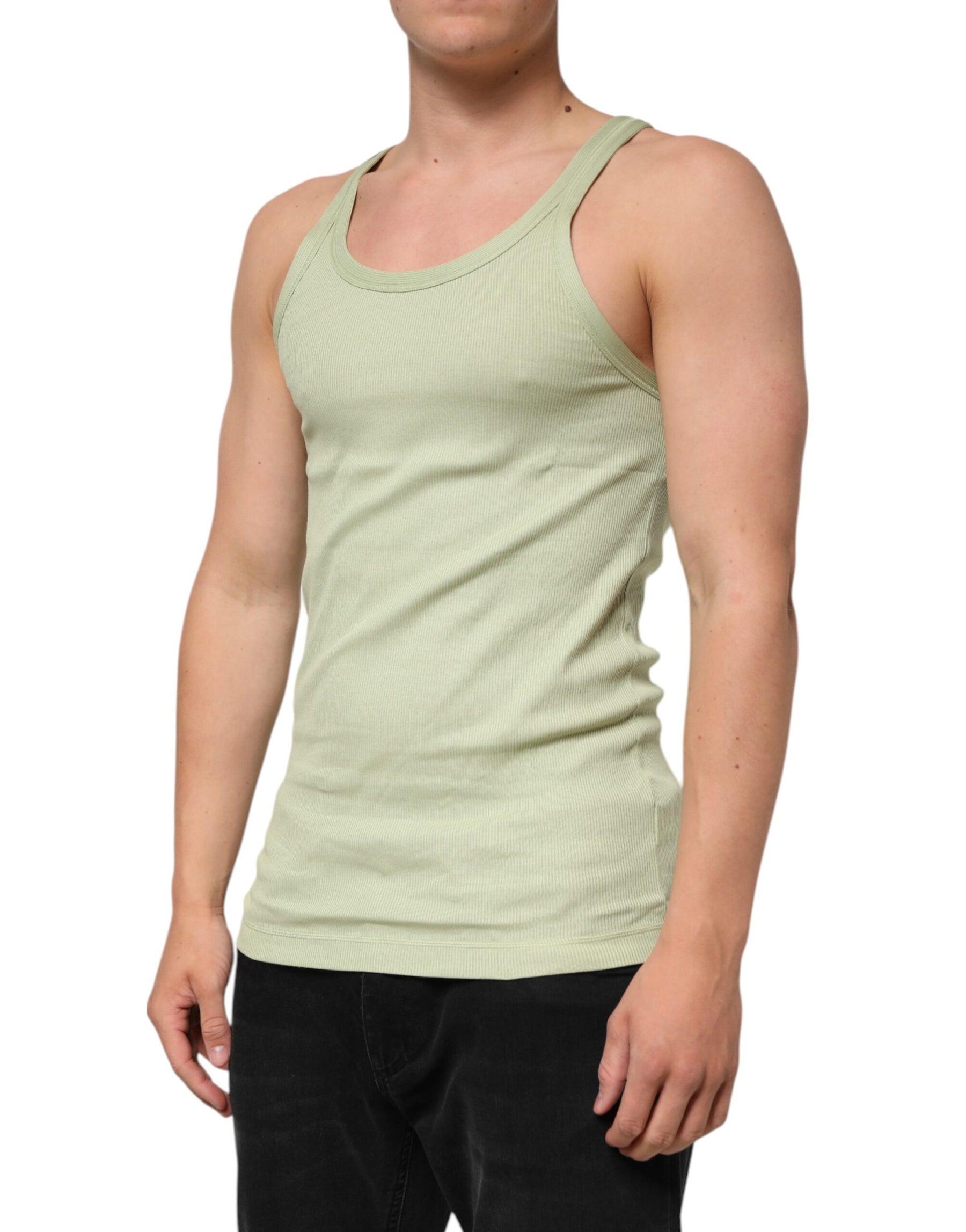 Dolce & Gabbana Light Green Tank Sleeveless Men Men T-shirt | Regal Royce
