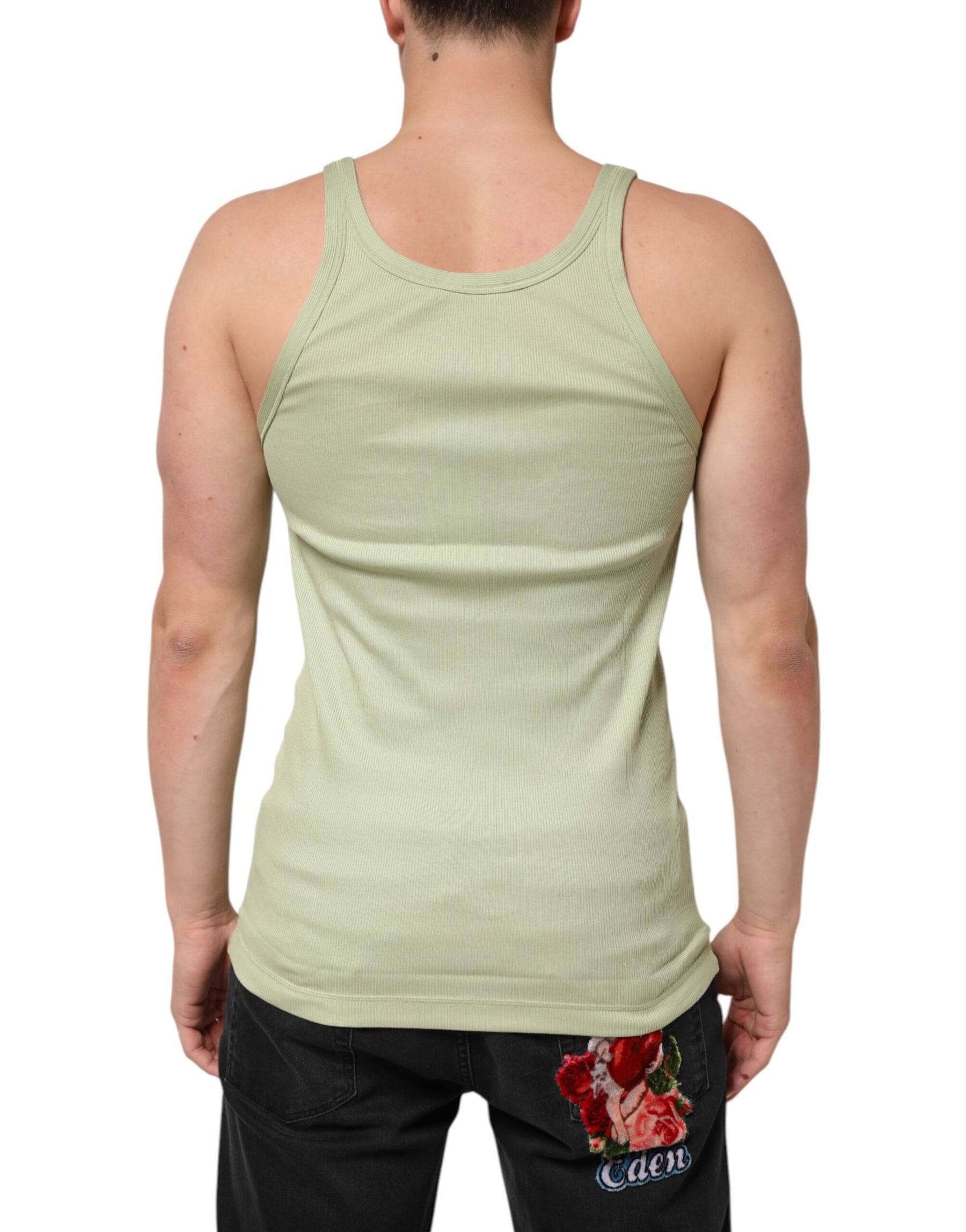 Dolce & Gabbana Light Green Tank Sleeveless Men Men T-shirt | Regal Royce
