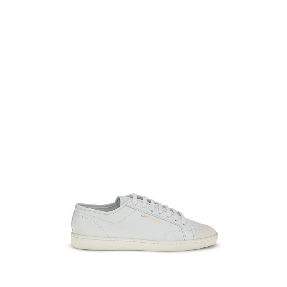 Saint Laurent White Calf Leather Bos Taurus Low Top Sneakers | Regal Royce