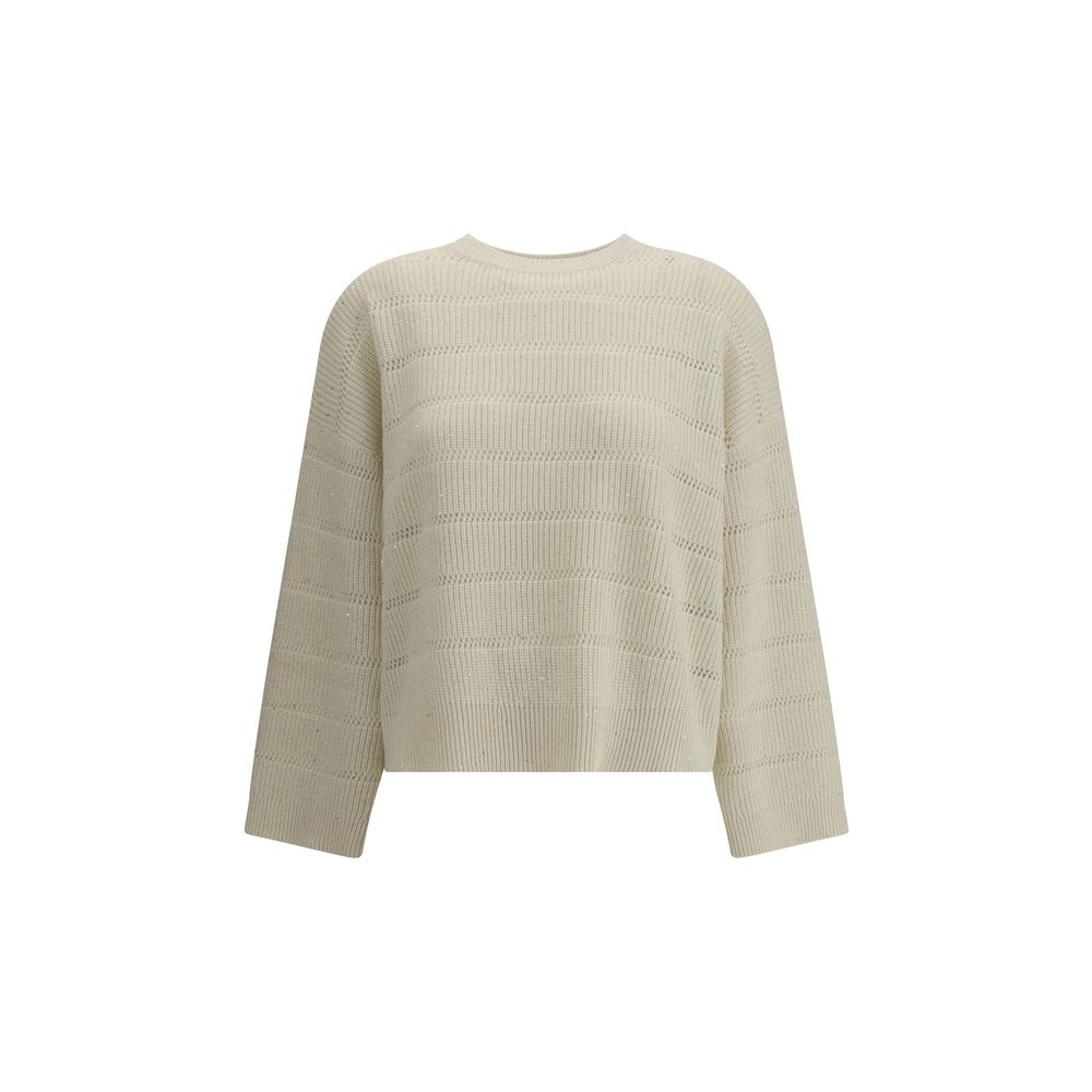 Brunello Cucinelli White Cashmere Cashmere Sweater | Regal Royce