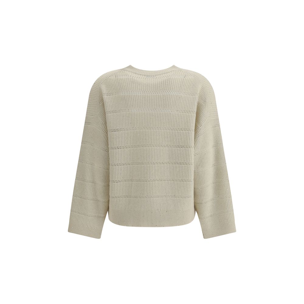 Brunello Cucinelli White Cashmere Cashmere Sweater | Regal Royce