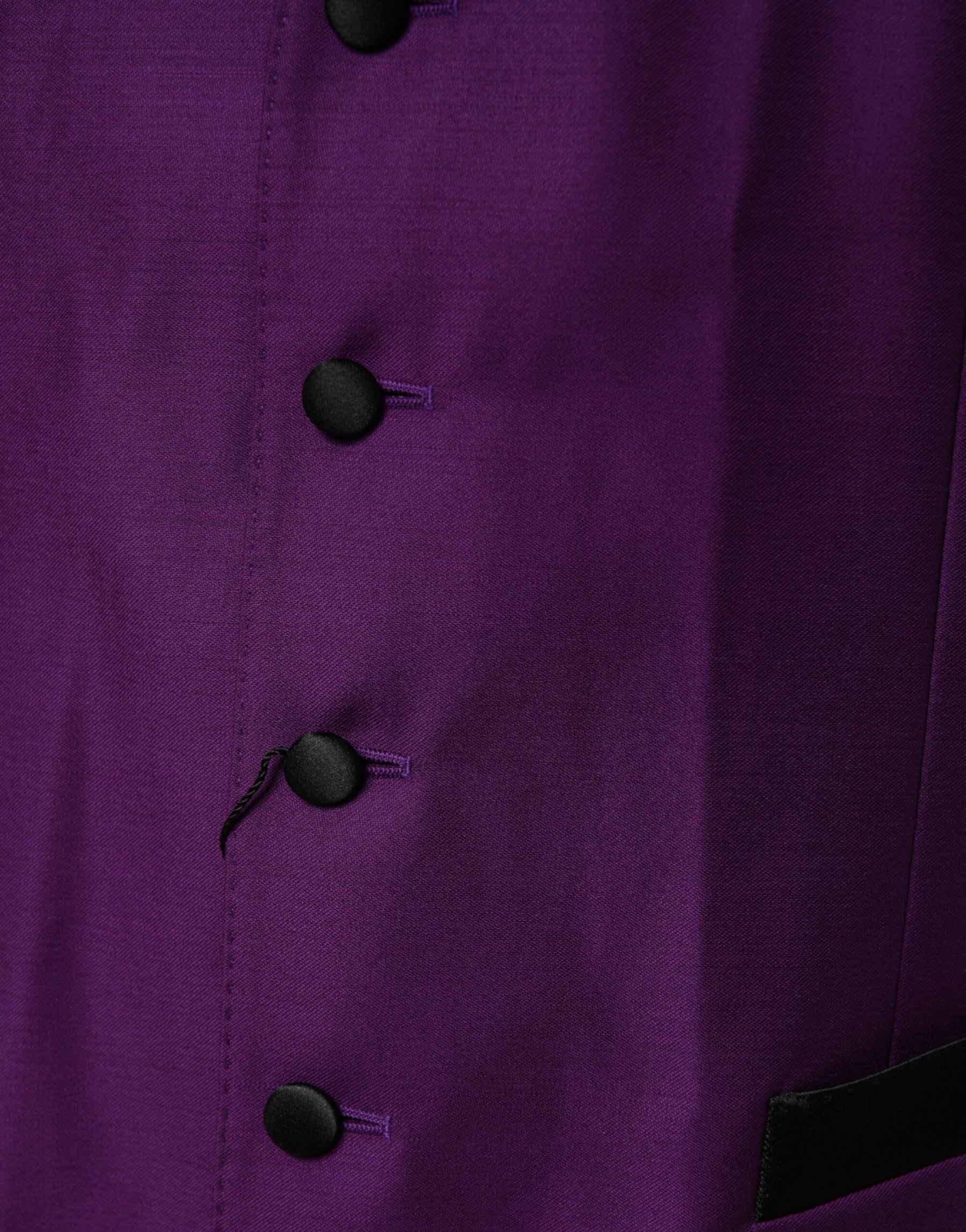 Dolce & Gabbana Purple Wool Dress Formal Waistcoat Vest | Regal Royce