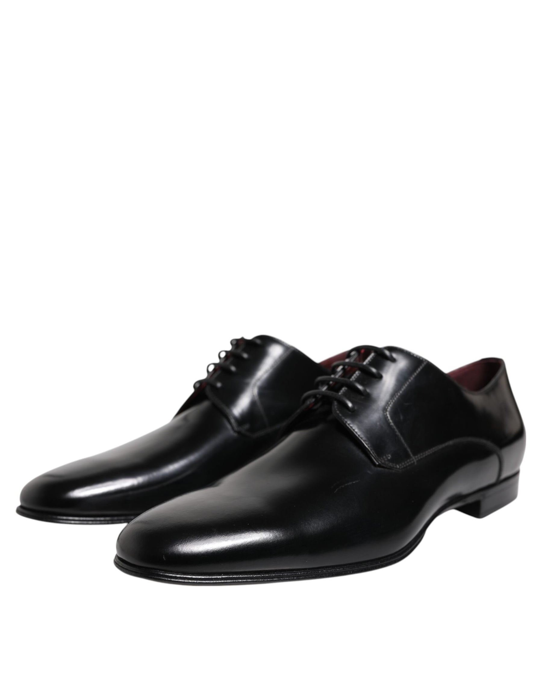 Dolce & Gabbana Men Dress Black Calfskin Leather Derby Shoes | Regal Royce
