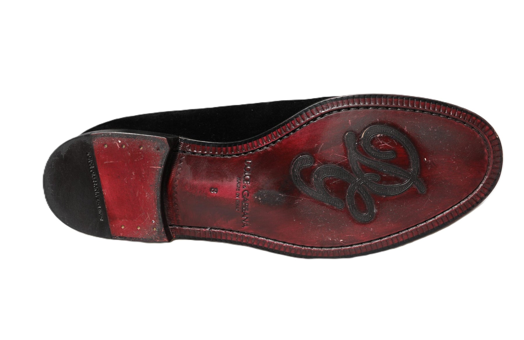 Dolce & Gabbana Black Velvet Slip On Men Loafers Formal Shoes | Regal Royce