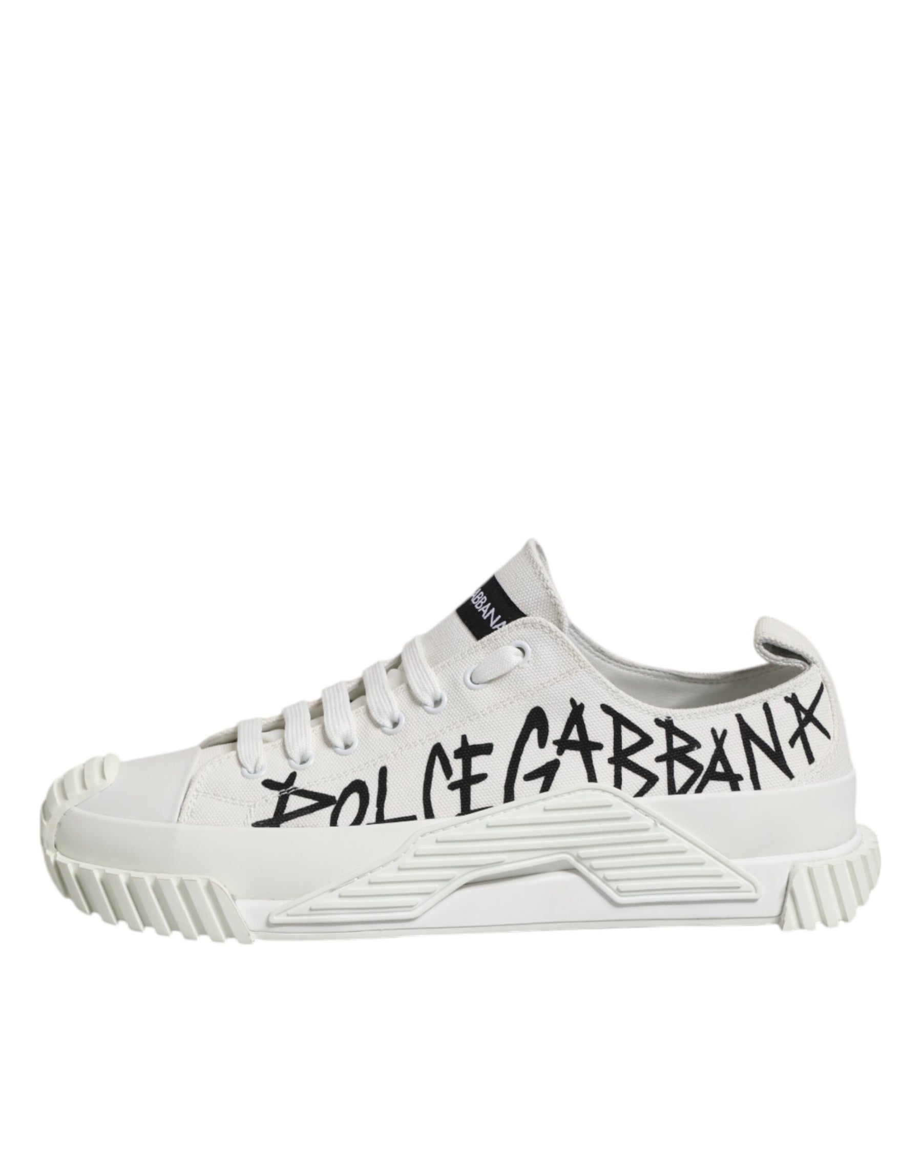 Dolce & Gabbana White Logo Graffiti Low Top Sneakers Shoes | Regal Royce