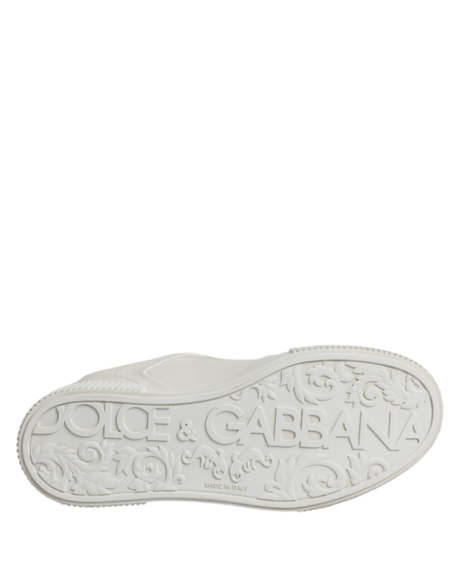 Dolce & Gabbana White Miami Leather Low Top Sneakers Shoes | Regal Royce