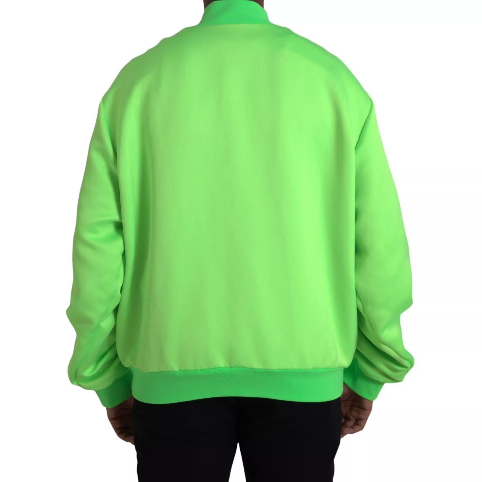 Dolce & Gabbana Neon Green Polyester Long Sleeves Men Bomber Jacket | Regal Royce