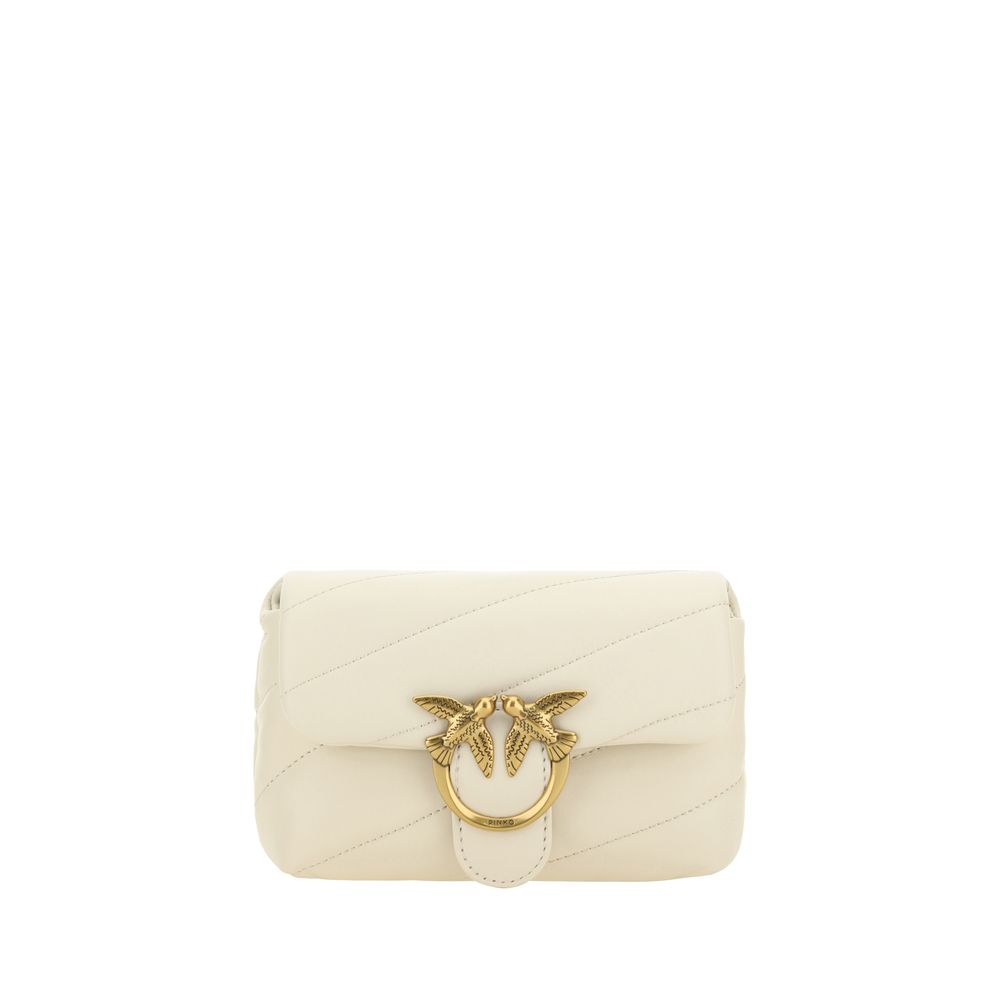 PINKO White Calf Leather Bos Taurus Shoulder Bag | Regal Royce