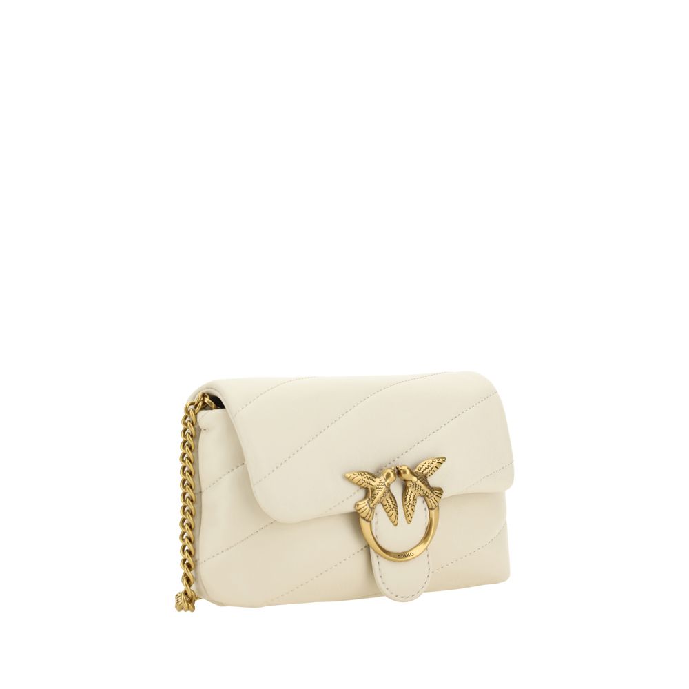 PINKO White Calf Leather Bos Taurus Shoulder Bag | Regal Royce
