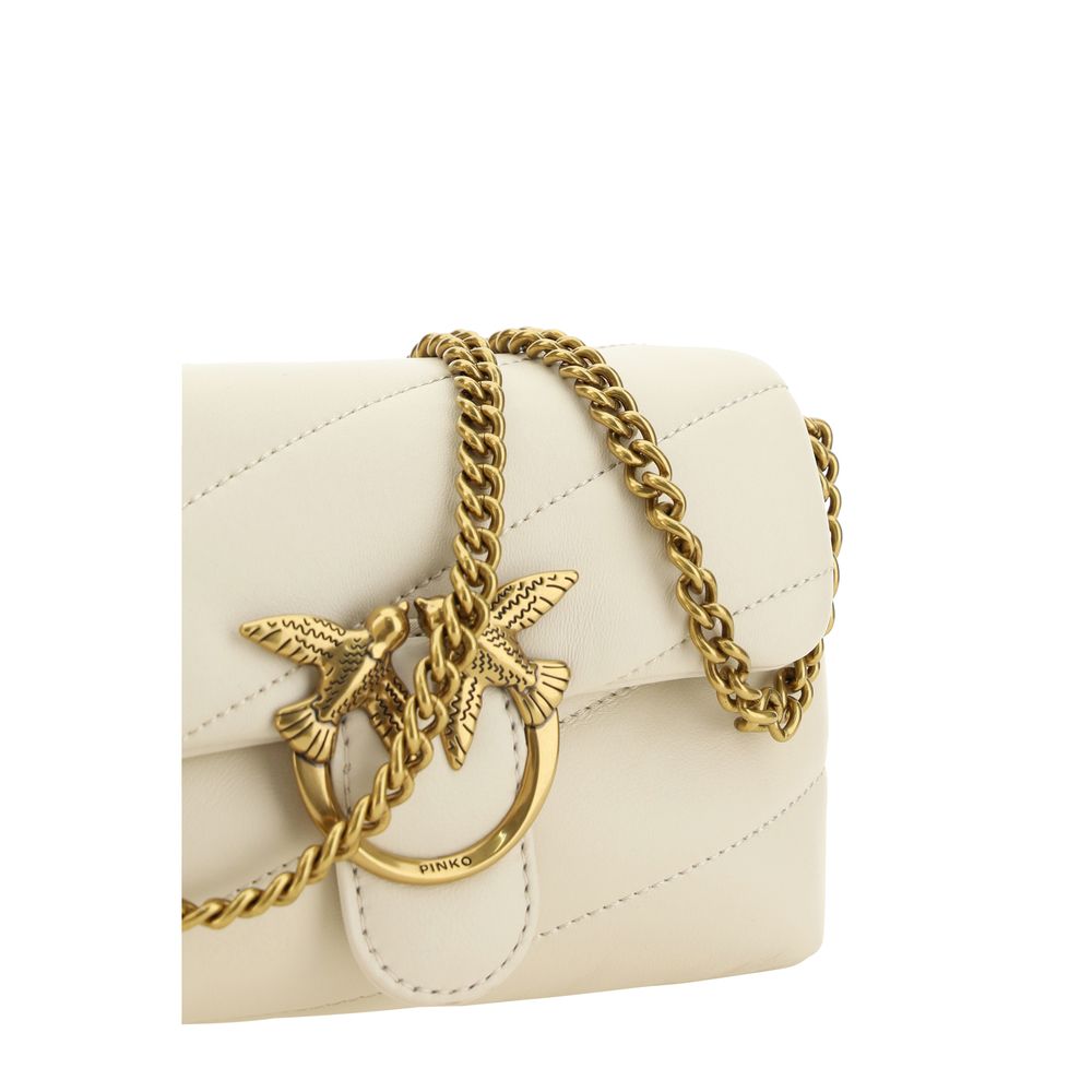 PINKO White Calf Leather Bos Taurus Shoulder Bag | Regal Royce