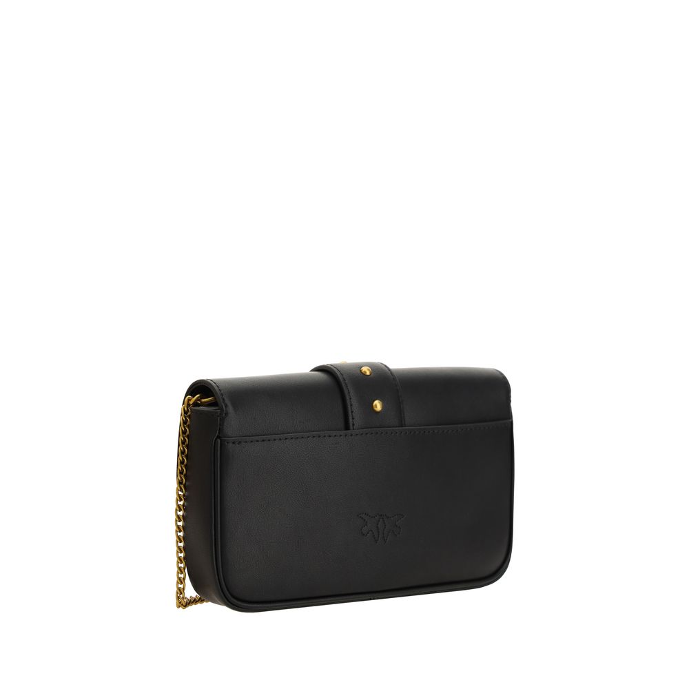 PINKO Black Calf Leather Bos Taurus Shoulder Bag | Regal Royce