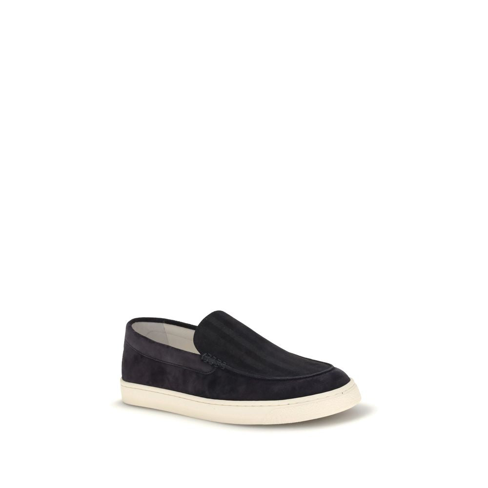 Brunello Cucinelli Black Calf Leather Bos Taurus Sneakers | Regal Royce