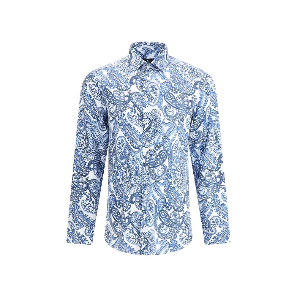 Etro Light Blue Cotton Pattern Shirt | Regal Royce