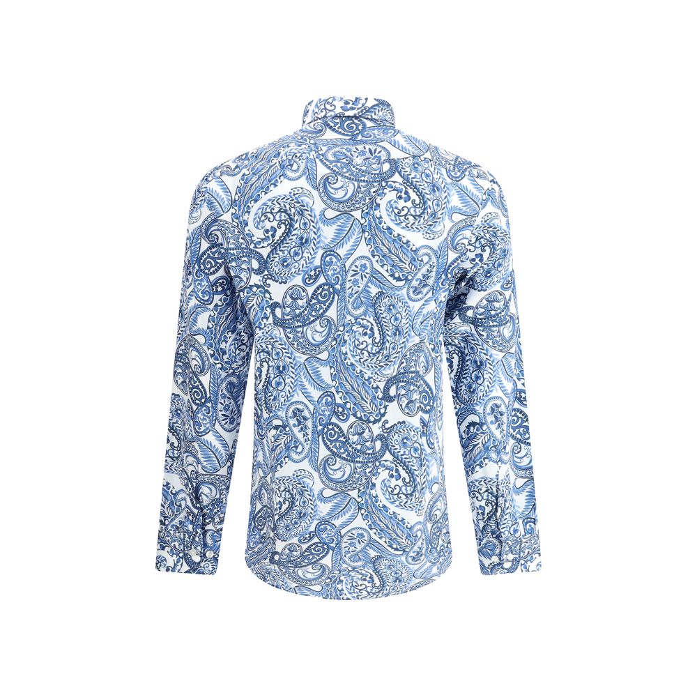 Etro Light Blue Cotton Pattern Shirt | Regal Royce