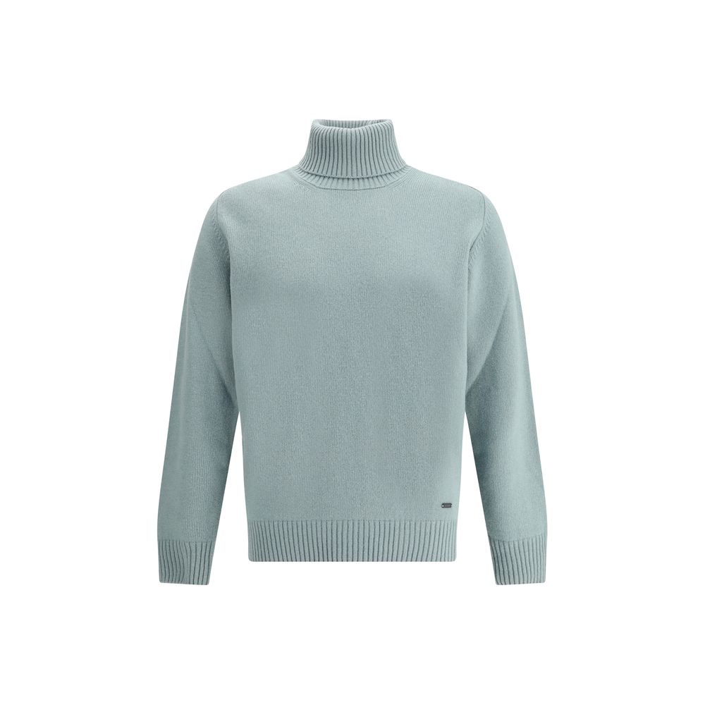 Brooksfield Bicolor Fleece Wool Turtleneck | Regal Royce