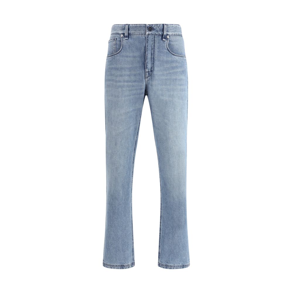 Fendi Light Blue Cotton Straight-Leg Jeans | Regal Royce