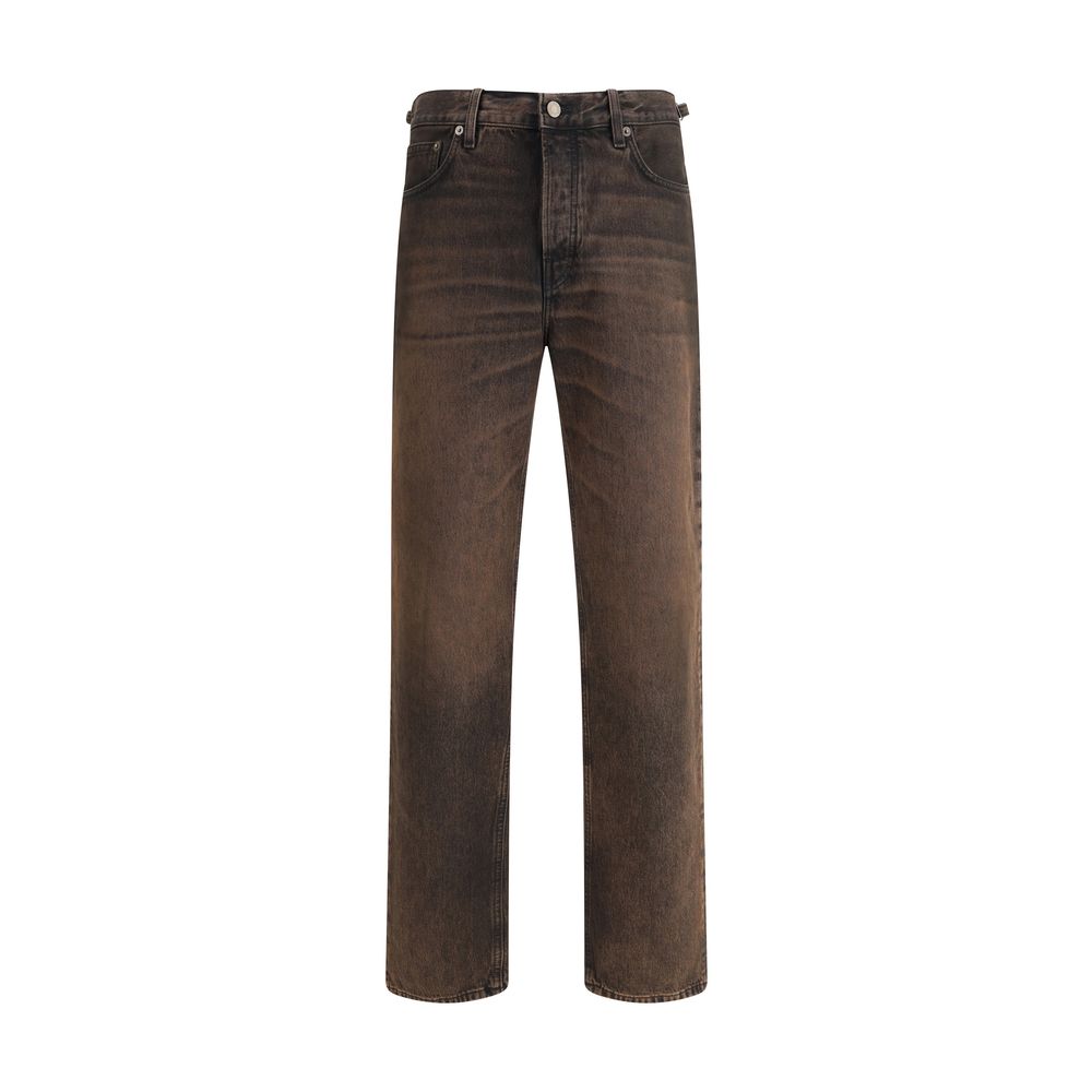 Haikure Brown Cotton Relaxed Fit Jeans