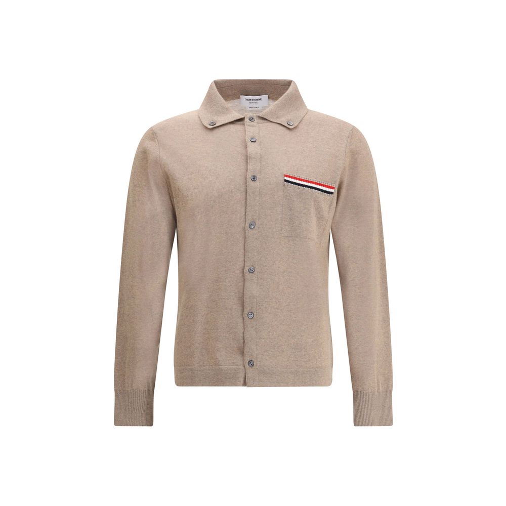 Thom Browne Beige Fleece Wool Cardigan | Regal Royce