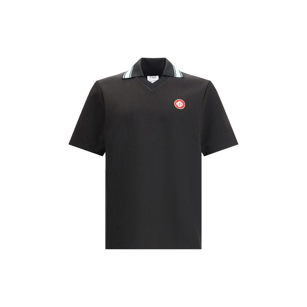 Casablanca Black Viscose Polo Shirt | Regal Royce