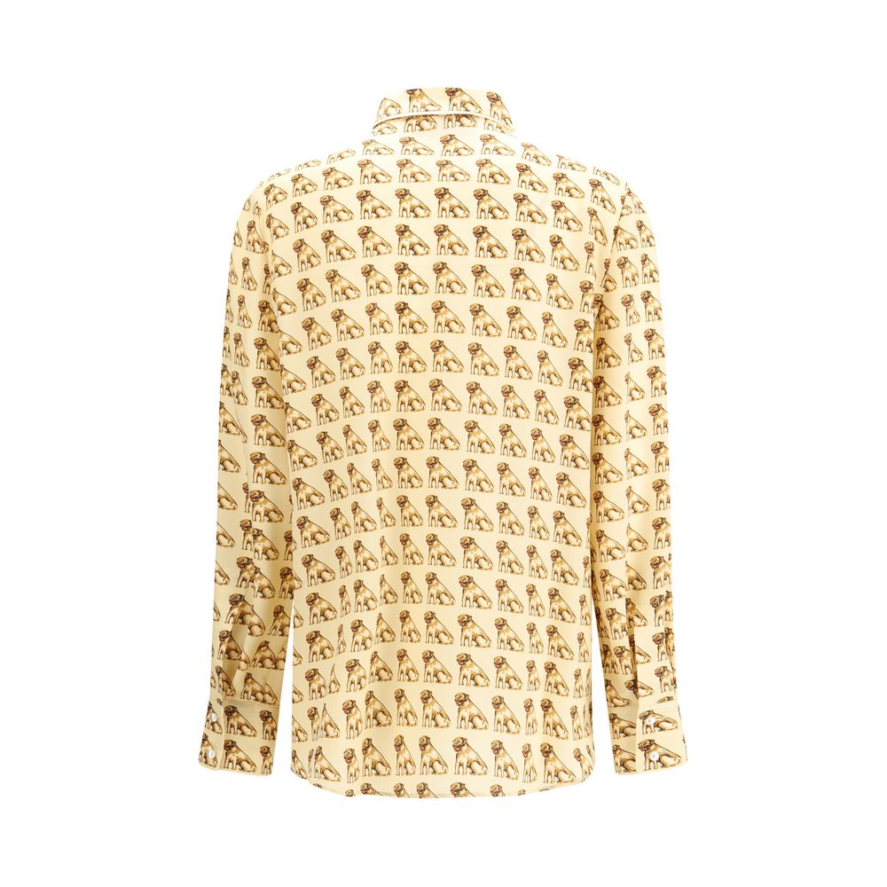 Valentino Beige Silk Pattern Shirt | Regal Royce