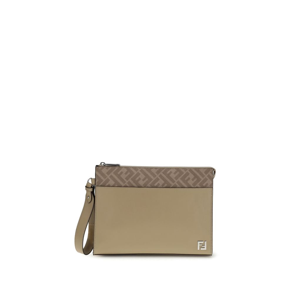Fendi Beige Leather Clutch Bag | Regal Royce