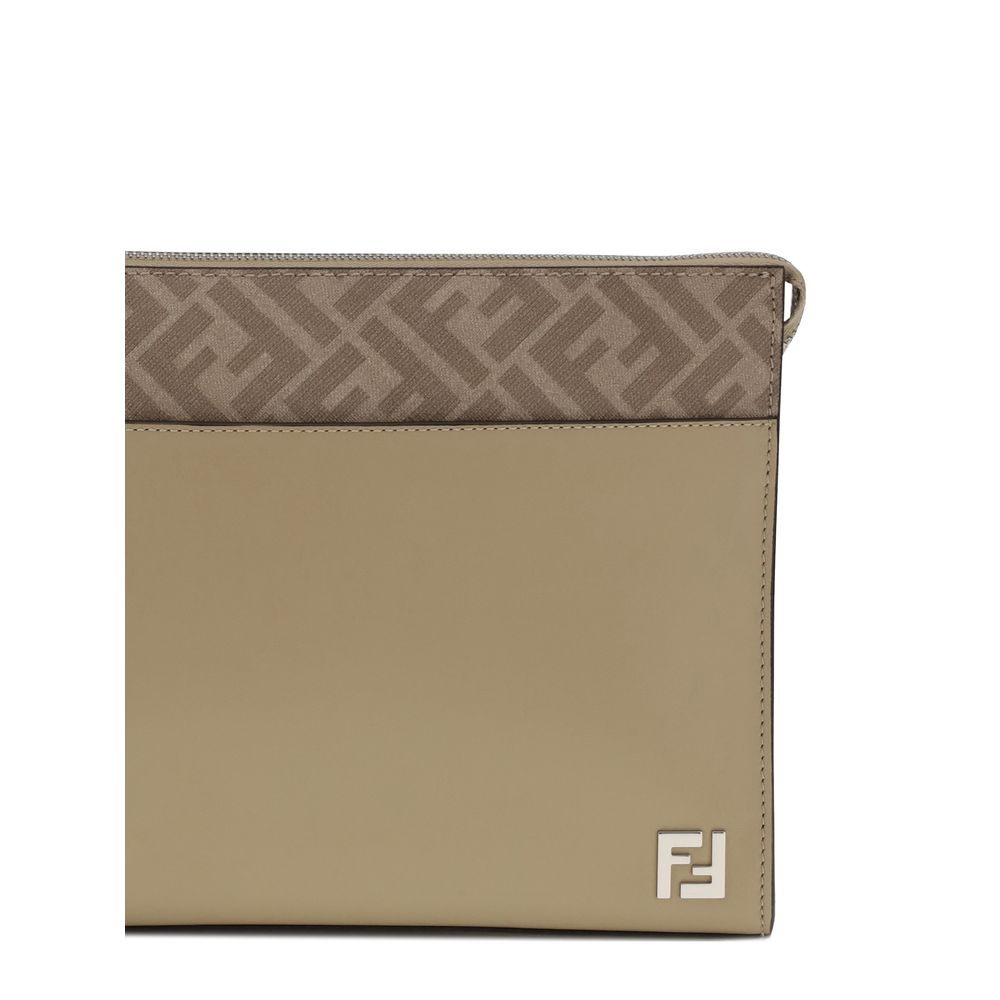 Fendi Beige Leather Clutch Bag | Regal Royce