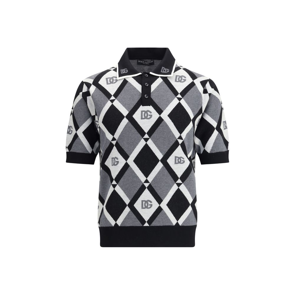 Dolce & Gabbana Multicolor Fleece Wool Polo Shirt | Regal Royce