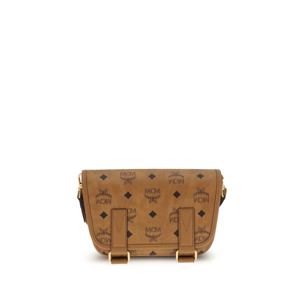 MCM Brown Fabric Shoulder Bag