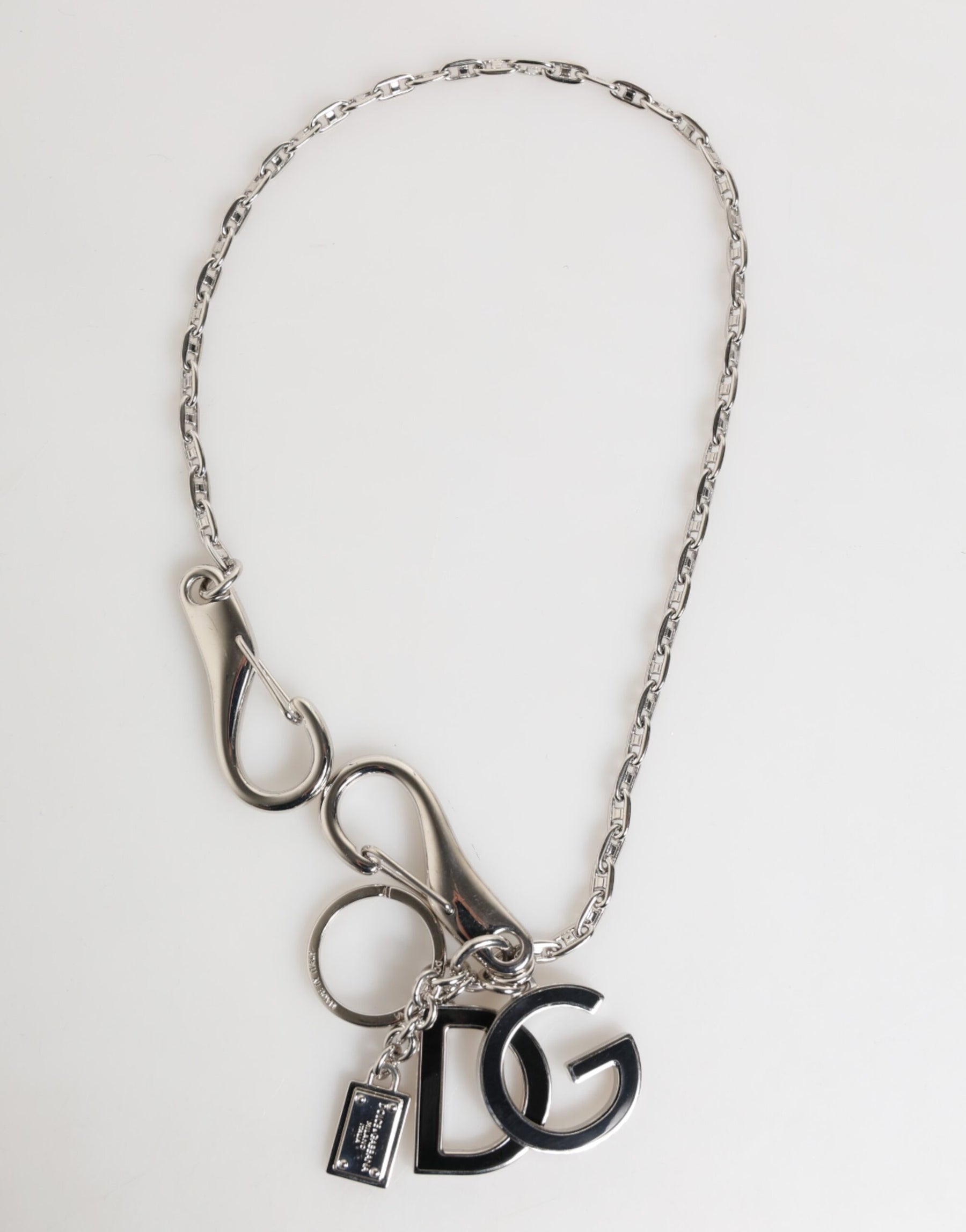 Dolce & Gabbana Silver DG Logo Key Holder Keychain Bag Charm Keyring | Regal Royce