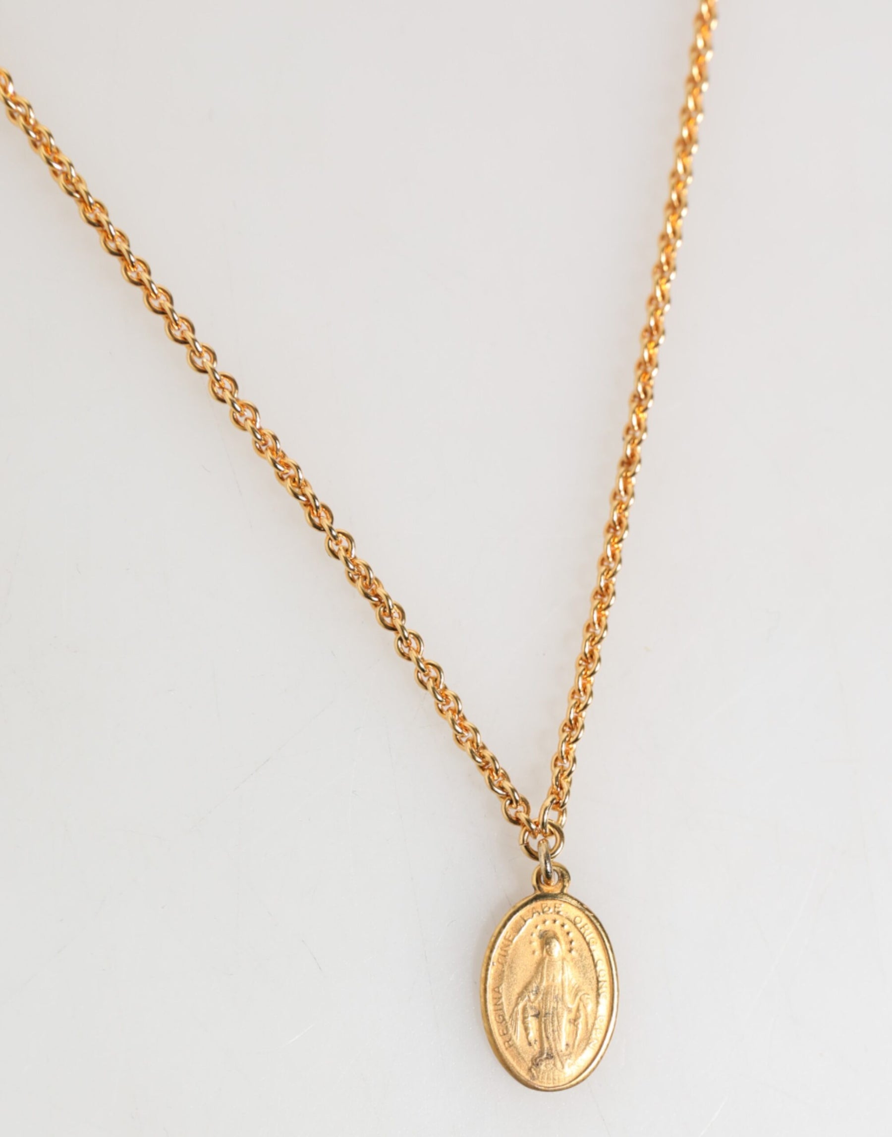 Dolce & Gabbana Gold Medallion Metal Chain Charm Men Pendant Necklace | Regal Royce