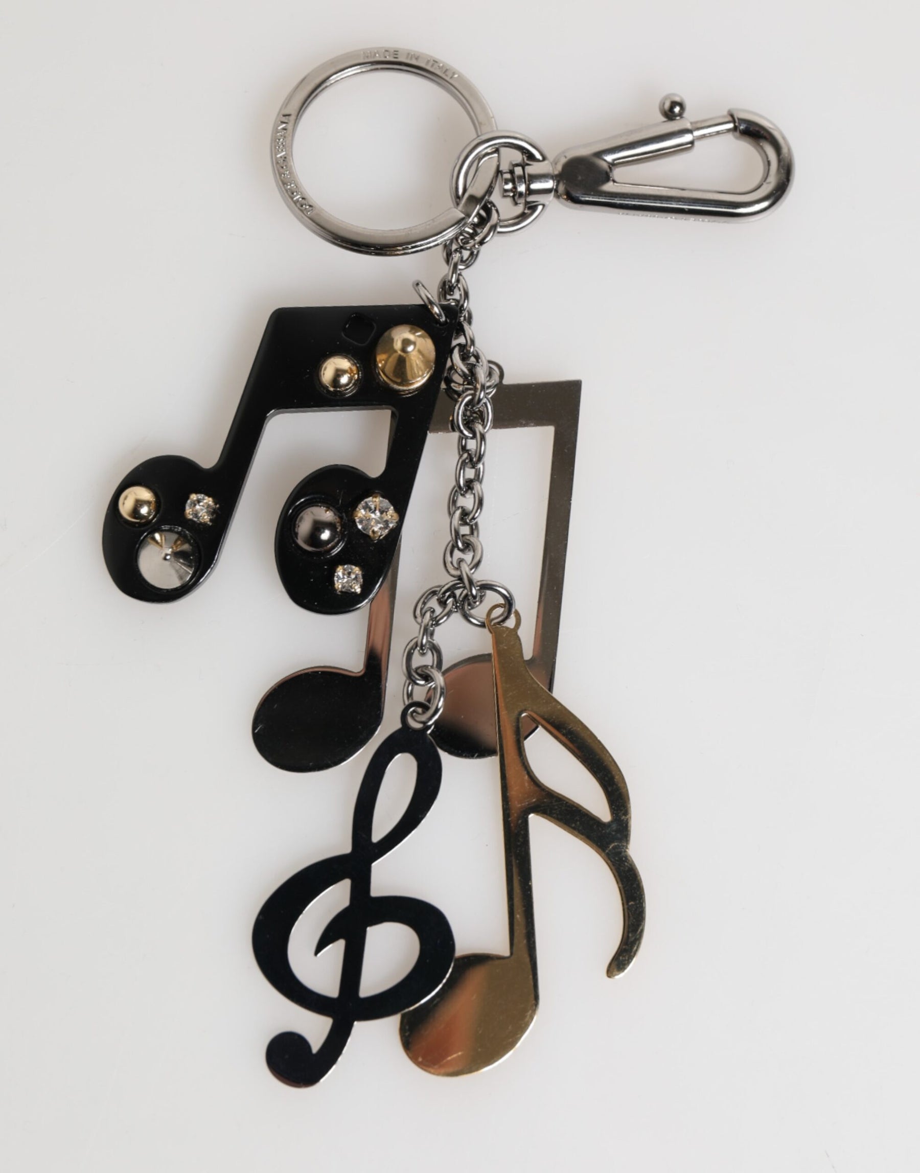 Dolce & Gabbana Silver Musical Note Key Holder Keychain Bag Charm Keyring | Regal Royce