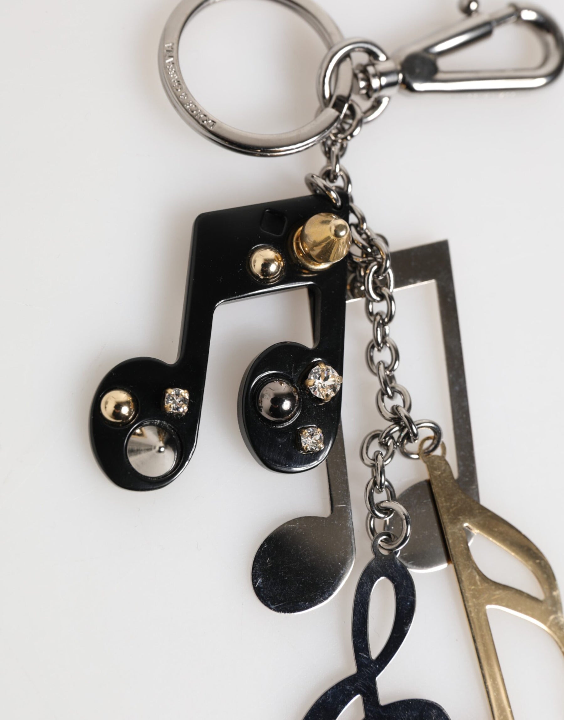 Dolce & Gabbana Silver Musical Note Key Holder Keychain Bag Charm Keyring | Regal Royce