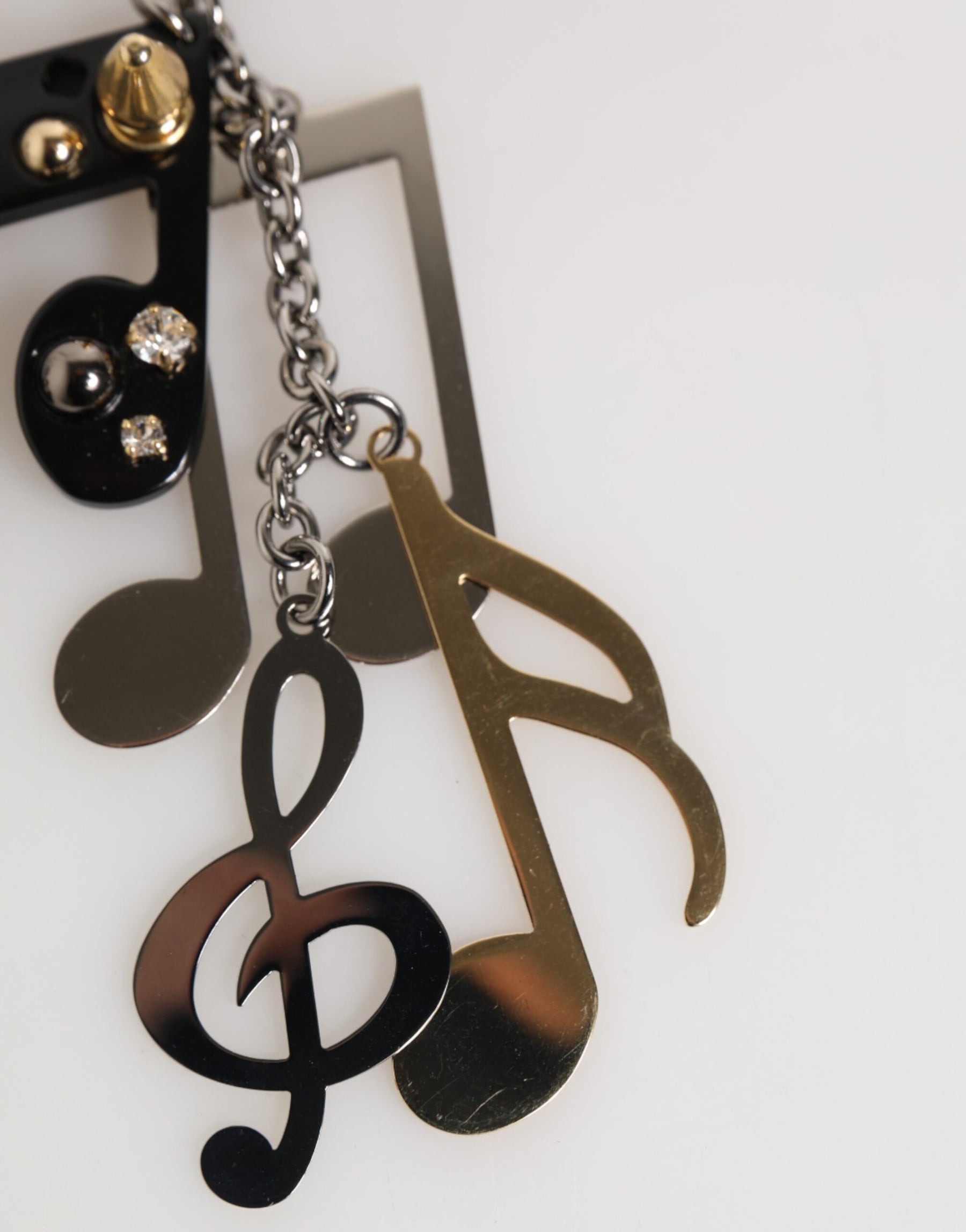 Dolce & Gabbana Silver Musical Note Key Holder Keychain Bag Charm Keyring | Regal Royce