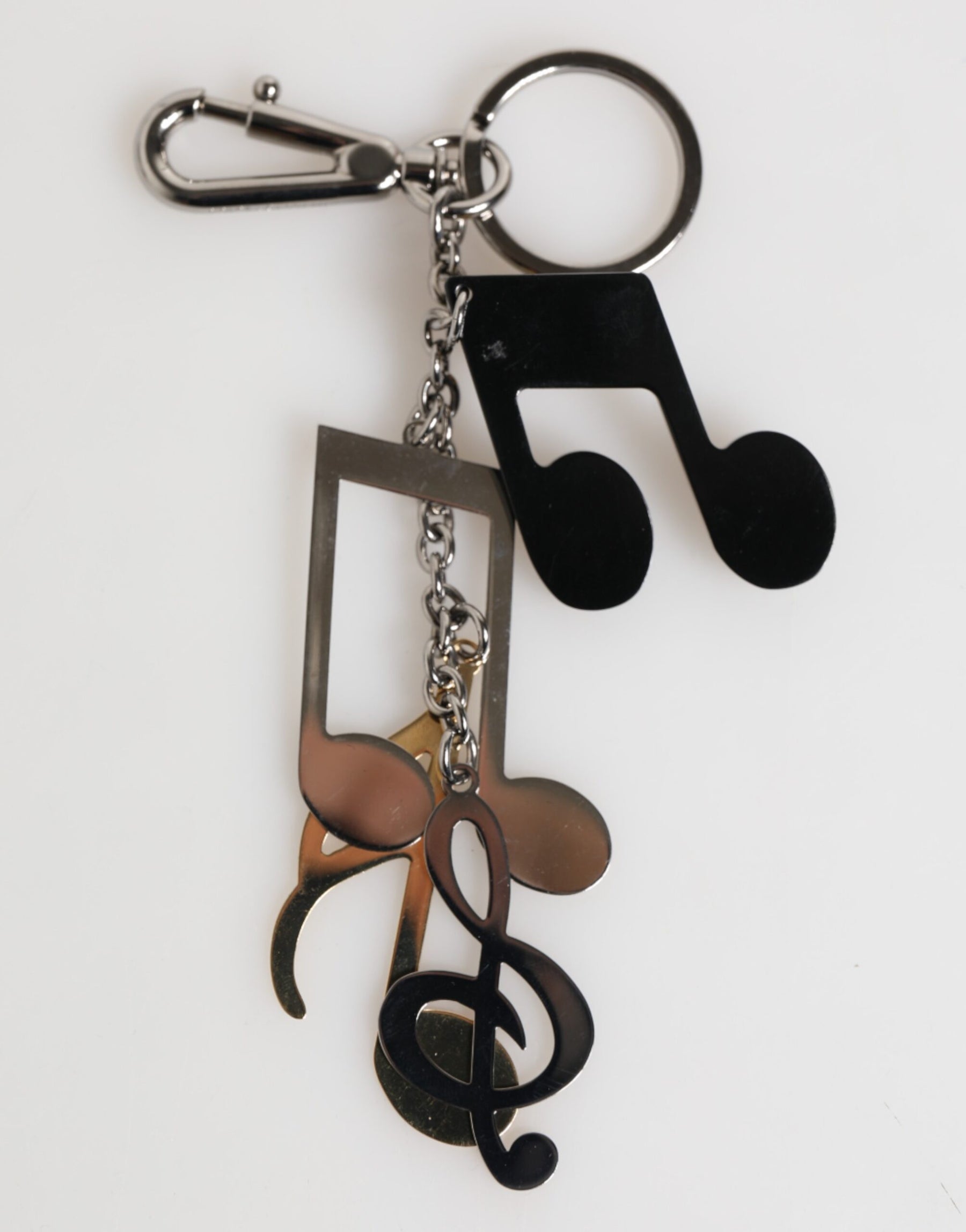 Dolce & Gabbana Silver Musical Note Key Holder Keychain Bag Charm Keyring | Regal Royce