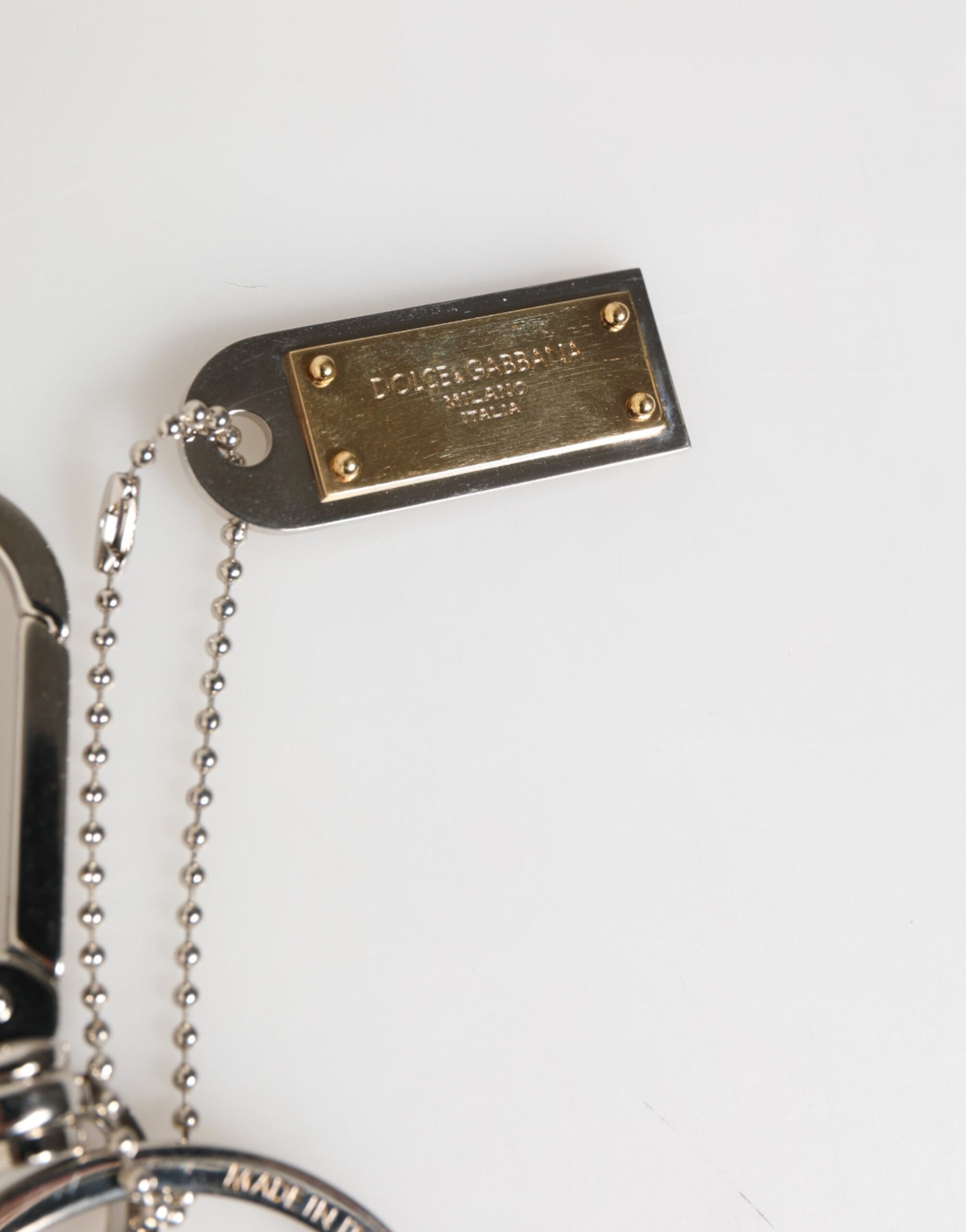 Dolce & Gabbana Silver DG Logo Key Holder Keychain Bag Charm Keyring | Regal Royce