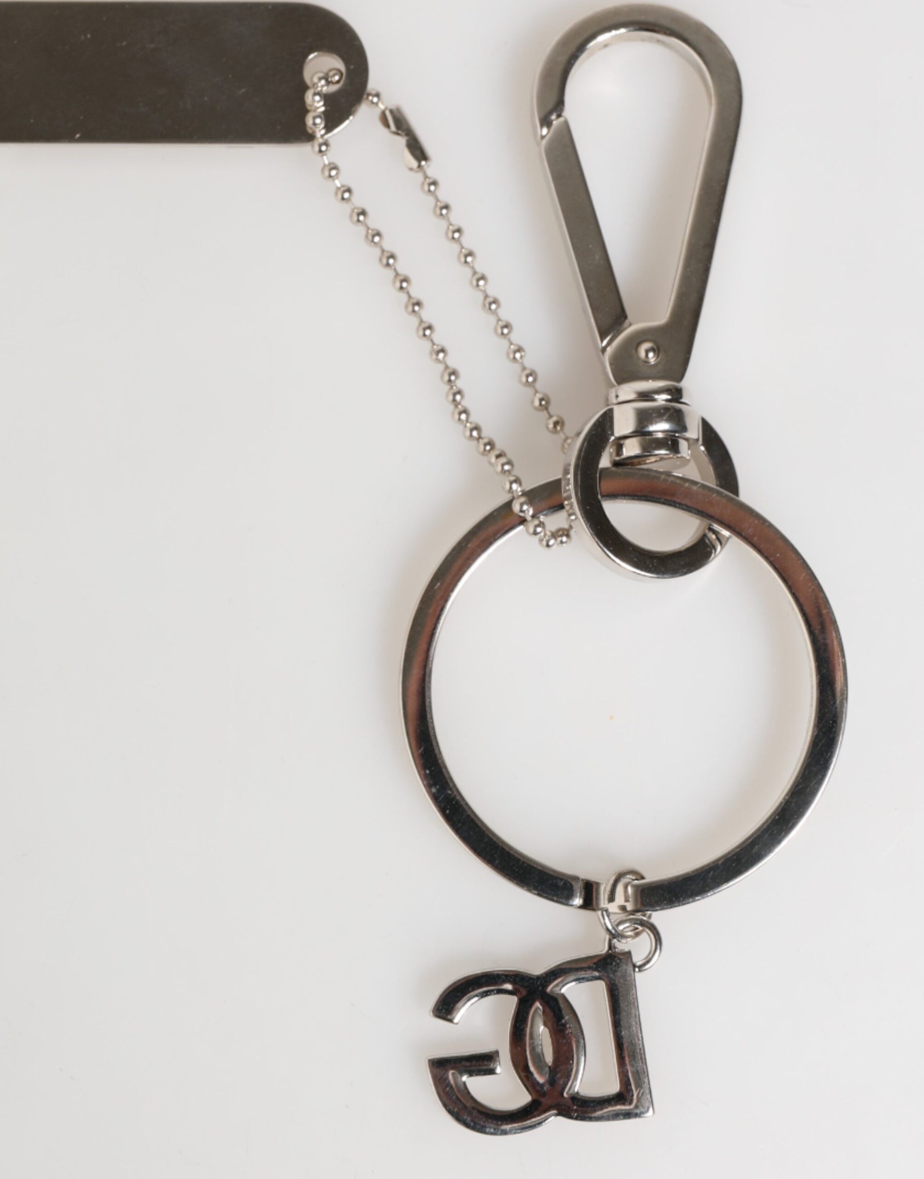Dolce & Gabbana Silver DG Logo Key Holder Keychain Bag Charm Keyring | Regal Royce