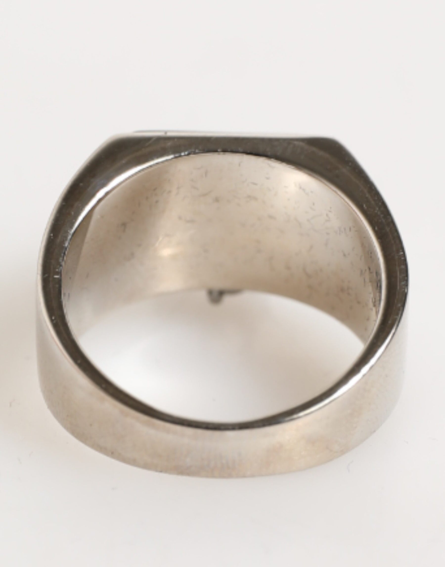 Dolce & Gabbana Silver Tone Pyramid DG Logo Real Brass Ring | Regal Royce