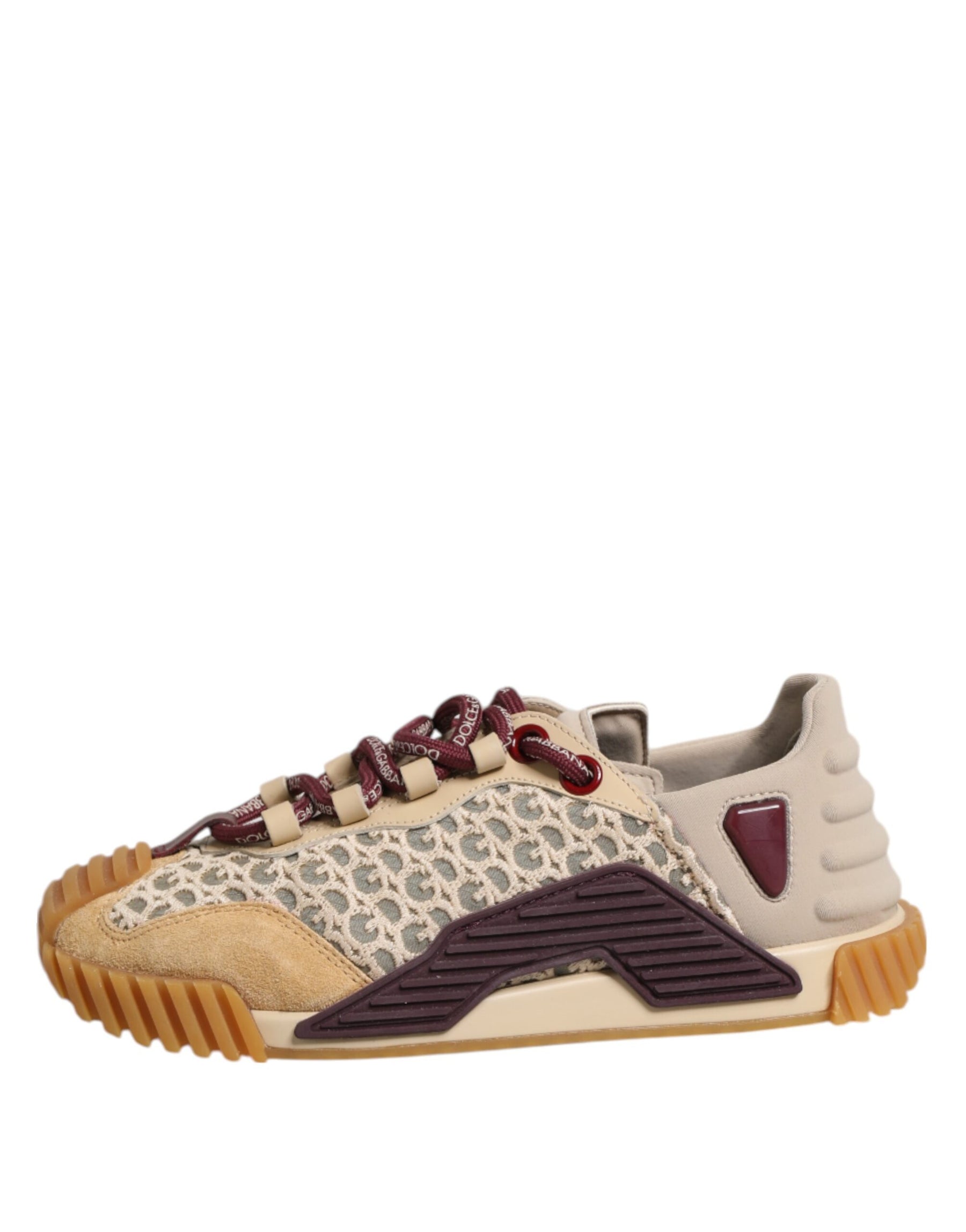 Dolce & Gabbana Beige Neoprene DG Logo NS1 Lace Sneakers Shoes | Regal Royce